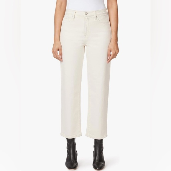 Kensie Vintage Lux Slim Cropped Jeans Raw Hem Beige Size 4 - Picture 3 of 5